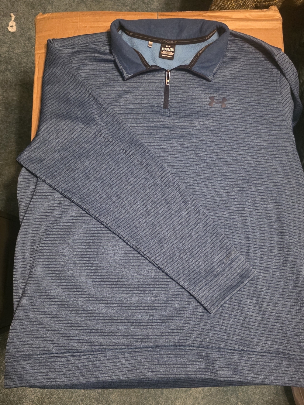 Under Armour Men's Heathered Navy Quarter-Zip Pullover